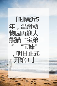时隔近5年，温州动物园再迎大熊猫“宝弟”“宝妹”，明日正式开馆！