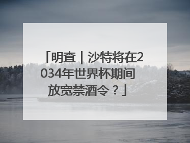 明查｜沙特将在2034年世界杯期间放宽禁酒令？