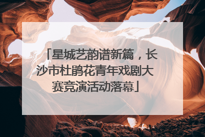 星城艺韵谱新篇，长沙市杜鹃花青年戏剧大赛竞演活动落幕