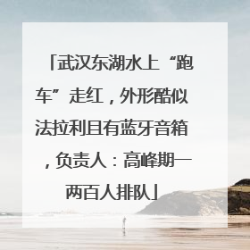 武汉东湖水上“跑车”走红，外形酷似法拉利且有蓝牙音箱，负责人：高峰期一两百人排队