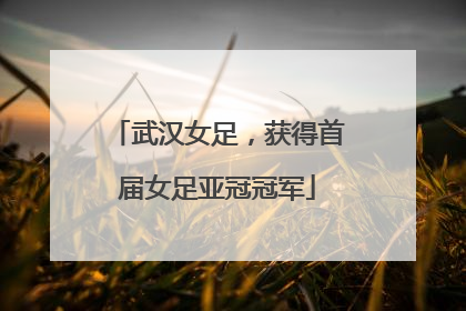 武汉女足，获得首届女足亚冠冠军