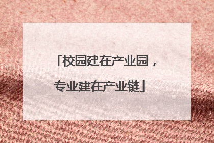 校园建在产业园，专业建在产业链