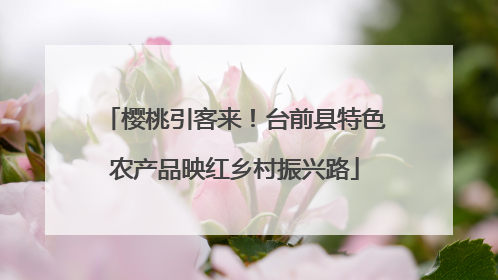 樱桃引客来！台前县特色农产品映红乡村振兴路