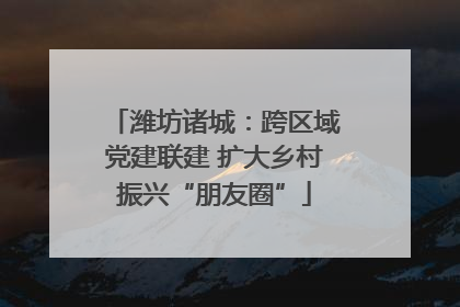 潍坊诸城：跨区域党建联建 扩大乡村振兴“朋友圈”