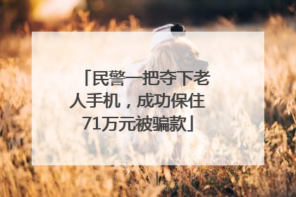 民警一把夺下老人手机，成功保住71万元被骗款