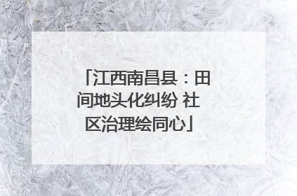 江西南昌县：田间地头化纠纷 社区治理绘同心