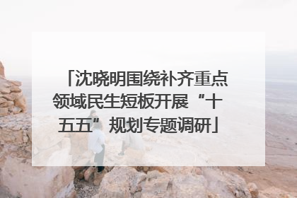 沈晓明围绕补齐重点领域民生短板开展“十五五”规划专题调研