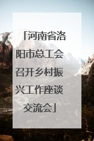 河南省洛阳市总工会召开乡村振兴工作座谈交流会