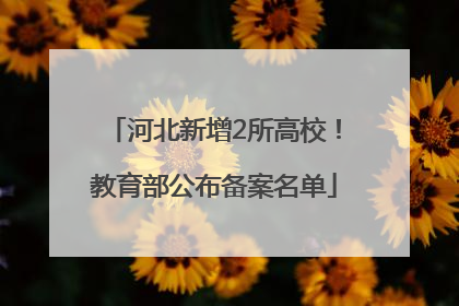 河北新增2所高校！教育部公布备案名单
