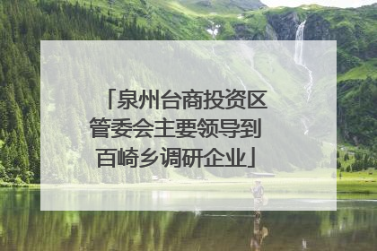 泉州台商投资区管委会主要领导到百崎乡调研企业