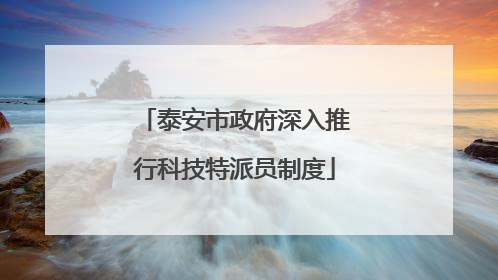泰安市政府深入推行科技特派员制度