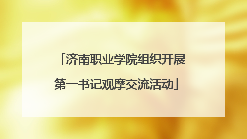济南职业学院组织开展第一书记观摩交流活动