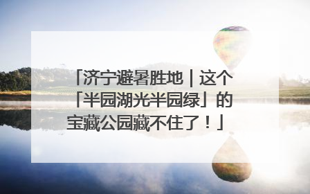 济宁避暑胜地｜这个「半园湖光半园绿」的宝藏公园藏不住了！