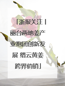 浙报关注丨丽台两地姜产业抱团创新发展 缙云黄姜跨界俏销