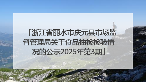 浙江省丽水市庆元县市场监督管理局关于食品抽检检验情况的公示2025年第3期