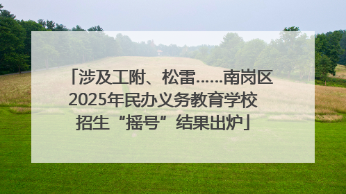 涉及工附、松雷……南岗区2025年民办义务教育学校招生“摇号”结果出炉
