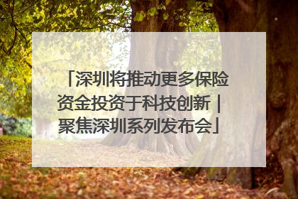 深圳将推动更多保险资金投资于科技创新｜聚焦深圳系列发布会