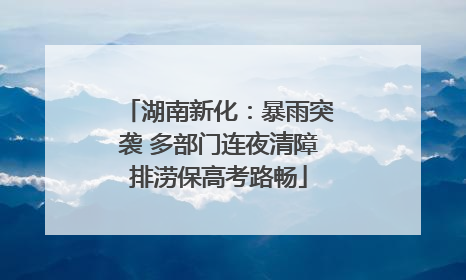 湖南新化：暴雨突袭 多部门连夜清障排涝保高考路畅
