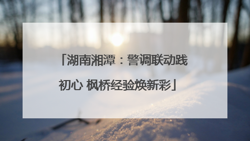 湖南湘潭：警调联动践初心 枫桥经验焕新彩