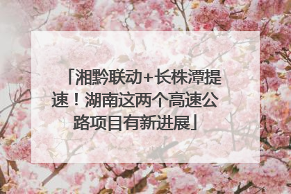 湘黔联动+长株潭提速！湖南这两个高速公路项目有新进展