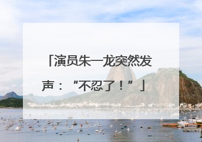 演员朱一龙突然发声：“不忍了！”