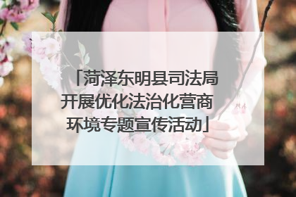 菏泽东明县司法局开展优化法治化营商环境专题宣传活动