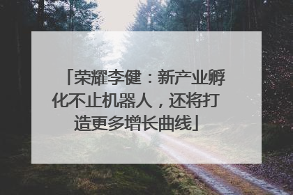 荣耀李健：新产业孵化不止机器人，还将打造更多增长曲线