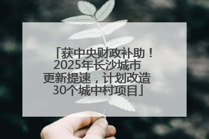 获中央财政补助！2025年长沙城市更新提速，计划改造30个城中村项目