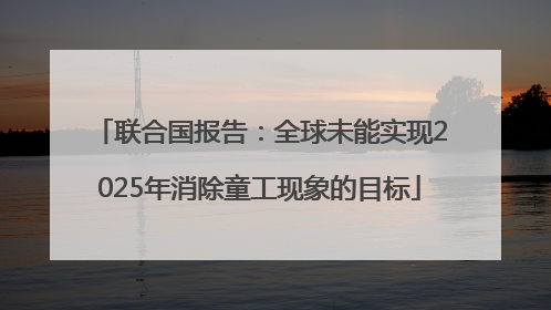联合国报告：全球未能实现2025年消除童工现象的目标