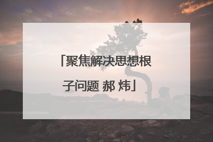 聚焦解决思想根子问题 郝 炜