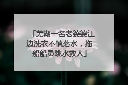 芜湖一名老婆婆江边洗衣不慎落水，拖船船员跳水救人