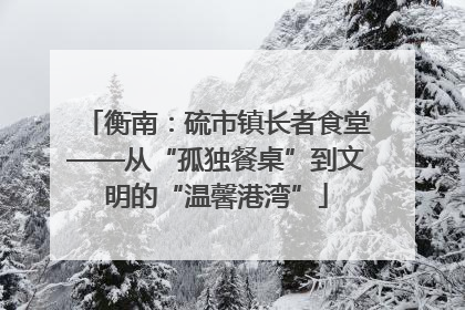 衡南：硫市镇长者食堂——从“孤独餐桌”到文明的“温馨港湾”