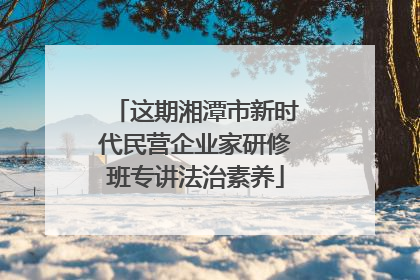这期湘潭市新时代民营企业家研修班专讲法治素养