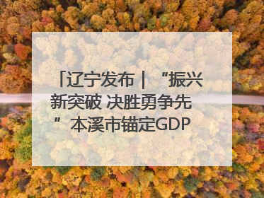 辽宁发布｜“振兴新突破 决胜勇争先”本溪市锚定GDP增长6%目标推进十项重点工作
