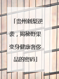 贵州刺梨逆袭，揭秘野果变身健康奢侈品的密码