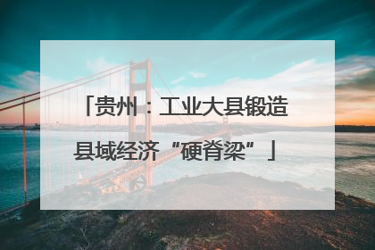 贵州：工业大县锻造县域经济“硬脊梁”