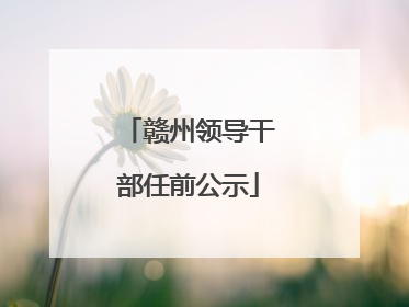 赣州领导干部任前公示