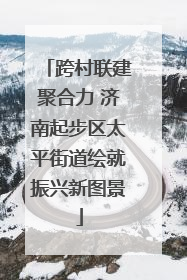 跨村联建聚合力 济南起步区太平街道绘就振兴新图景