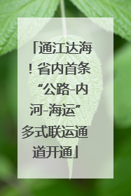 通江达海！省内首条“公路-内河-海运”多式联运通道开通