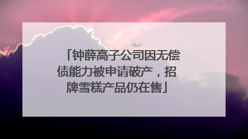 钟薛高子公司因无偿债能力被申请破产，招牌雪糕产品仍在售