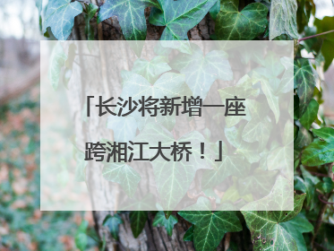 长沙将新增一座跨湘江大桥！