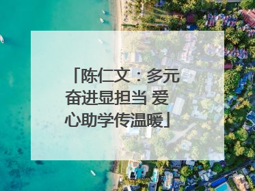 陈仁文：多元奋进显担当 爱心助学传温暖