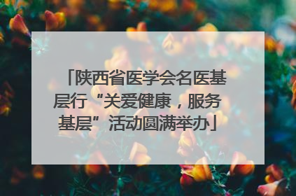陕西省医学会名医基层行“关爱健康，服务基层”活动圆满举办