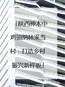 陕西神木中鸡镇纳林采当村：打造乡村振兴新样板