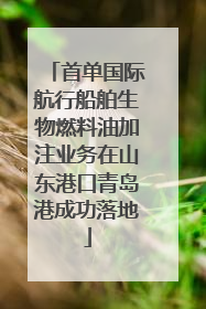 首单国际航行船舶生物燃料油加注业务在山东港口青岛港成功落地
