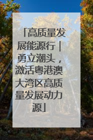 高质量发展能源行｜勇立潮头，激活粤港澳大湾区高质量发展动力源
