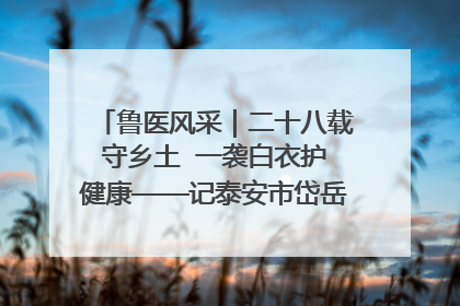 鲁医风采｜二十八载守乡土  一袭白衣护健康——记泰安市岱岳区满庄镇卫生院院长、主任医师张宝喜