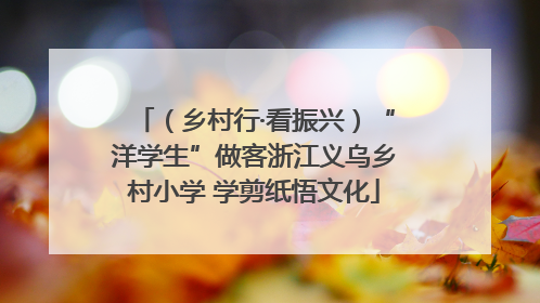 （乡村行·看振兴）“洋学生”做客浙江义乌乡村小学 学剪纸悟文化