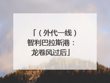 （外代一线）智利巴拉斯港：龙卷风过后