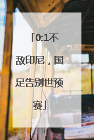 0:1不敌印尼，国足告别世预赛
